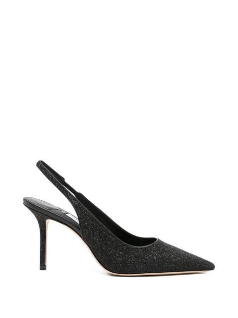 Jimmy Choo Love pointed glitter slingback pumps - Black - zdjęcie produktu nr 1