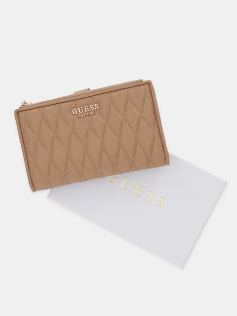 Guess portfel VALLA damski kolor brązowy SWQG81 22157