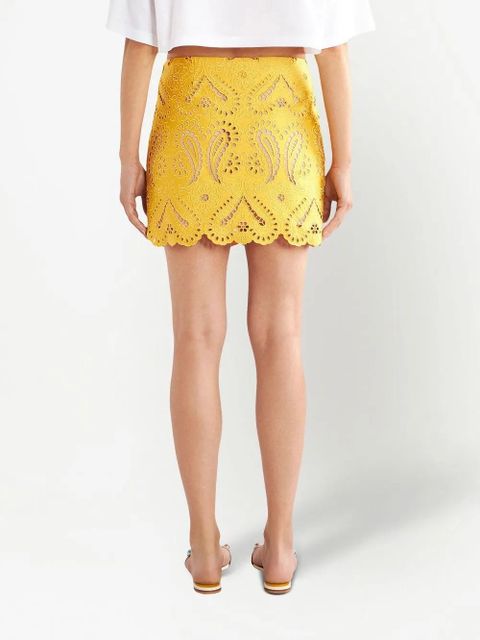 ETRO embroidered design mini skirt - Yellow