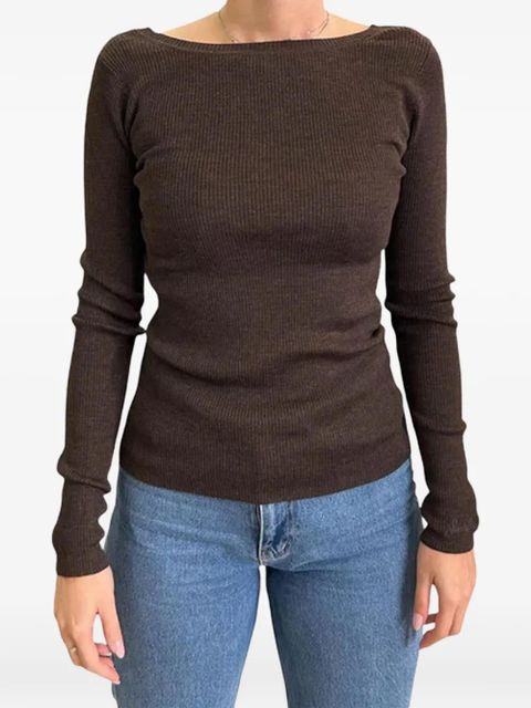 MC2 Saint Barth ribbed boat-neck sweater - Brown - zdjęcie produktu nr 1