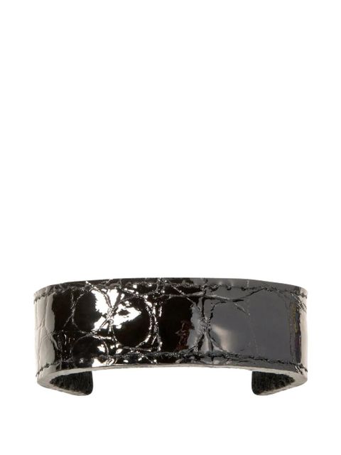 Jennifer Behr leather-embossed mini pony wrap - Black - zdjęcie produktu nr 1