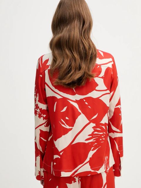 Marc O'Polo koszula damska kolor pomarańczowy relaxed z kołnierzykiem klasycznym 503085542141