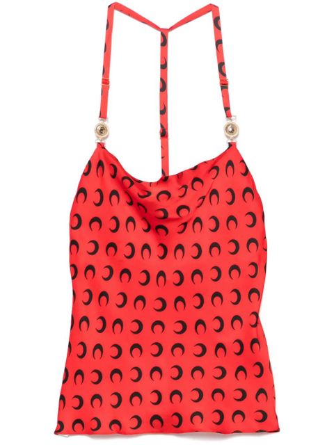 Marine Serre crescent moon-print top - Red - zdjęcie produktu nr 1