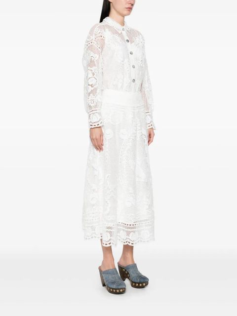 FARM Rio broderie-anglaise maxi skirt - White