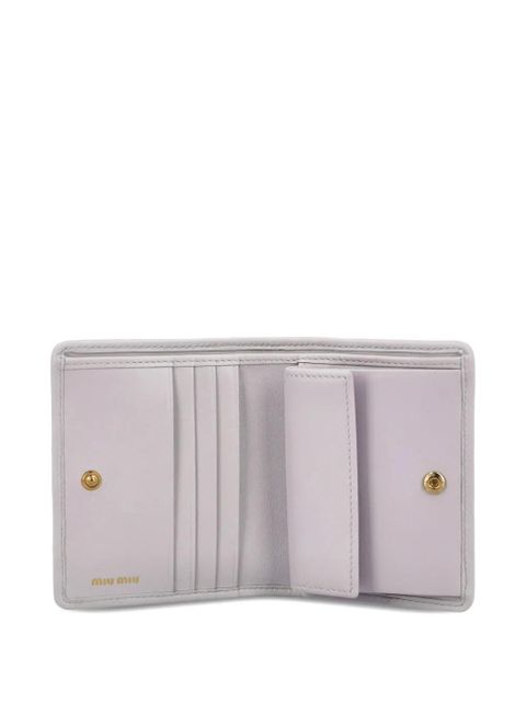 Miu Miu small logo quilted wallet - Purple