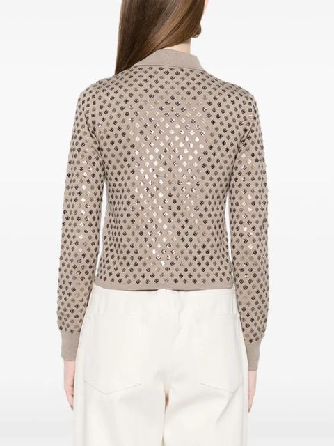 Max Mara embellished collared cardigan - Brown