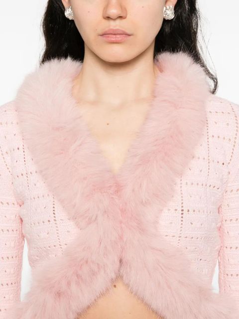 Self-Portrait cotton blend cardigan - Pink