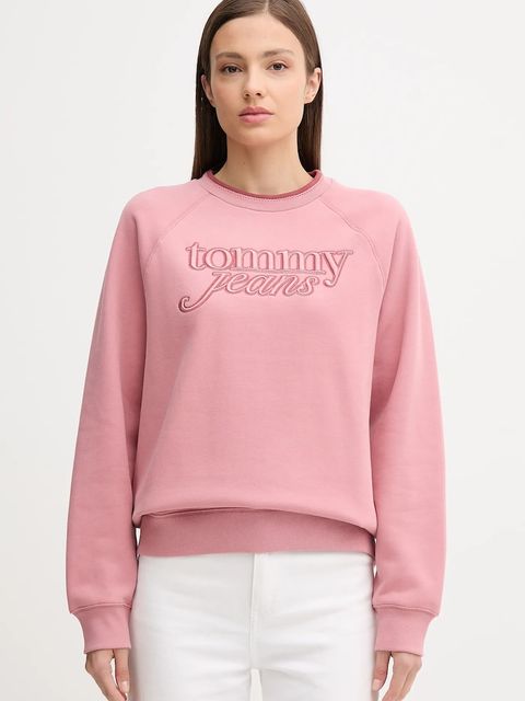 Tommy Jeans bluza damska kolor pomarańczowy z aplikacją DW0DW21196 - zdjęcie produktu nr 1