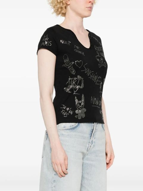 Zadig&Voltaire crystal-embellished T-shirt - Black