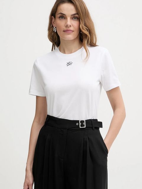 Karl Lagerfeld t-shirt bawełniany KL ESSENTIAL damski kolor biały B1W17091 - zdjęcie produktu nr 1