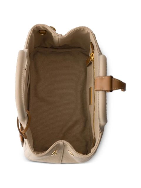 Prada Jardini re small cotton canvas bag - Neutrals