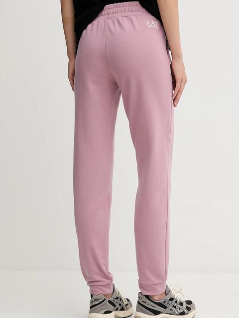 EA7 Emporio Armani spodnie dresowe damskie kolor różowy gładkie AF10443.7W000801