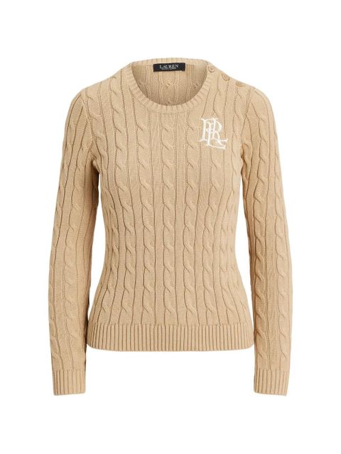 Lauren Ralph Lauren cable-knit embroidered jumper - Neutrals - zdjęcie produktu nr 1
