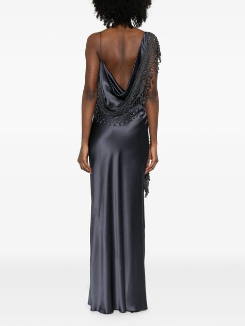 Christopher Esber droplet bead crochet cami dress - Grey