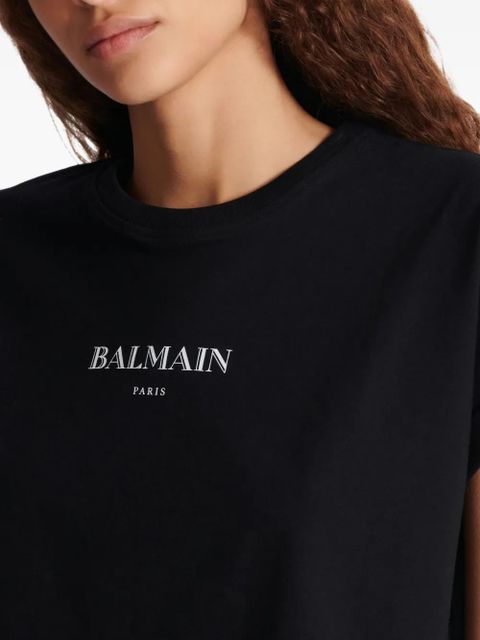 Balmain logo-print short-sleeve T-shirt - Black