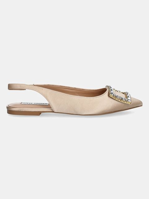 Steve Madden baleriny Isabell kolor beżowy z odkrytą piętą SM11003374