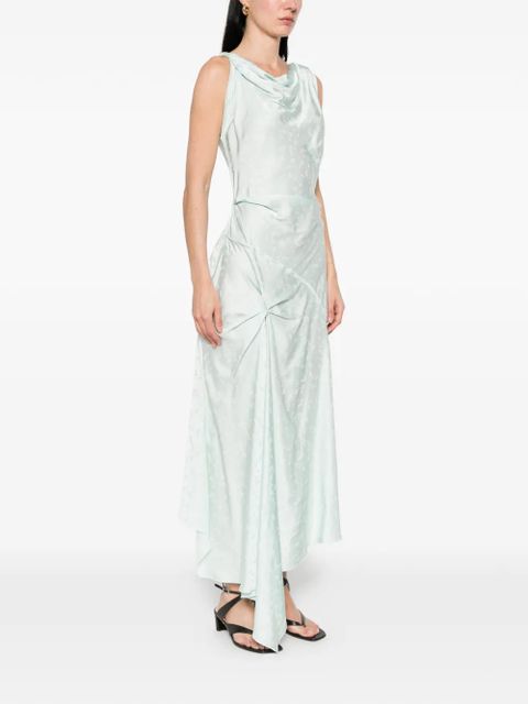 Victoria Beckham cowl-neck drape-detail midi dress - Green