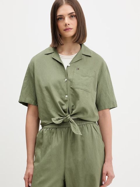 Tommy Jeans koszula damska z lnem - zdjęcie produktu nr 1