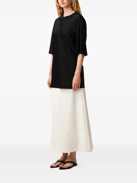 AMI Paris satin short-sleeve blouse - Black