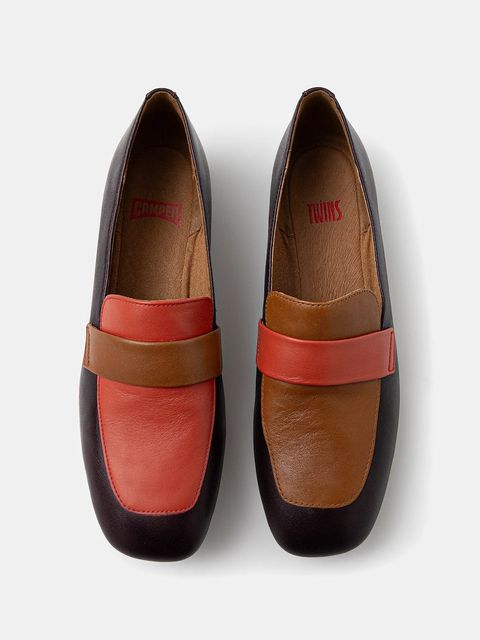 Camper mokasyny skórzane TWS damskie kolor bordowy na płaskim obcasie K200991-010 - zdjęcie produktu nr 1