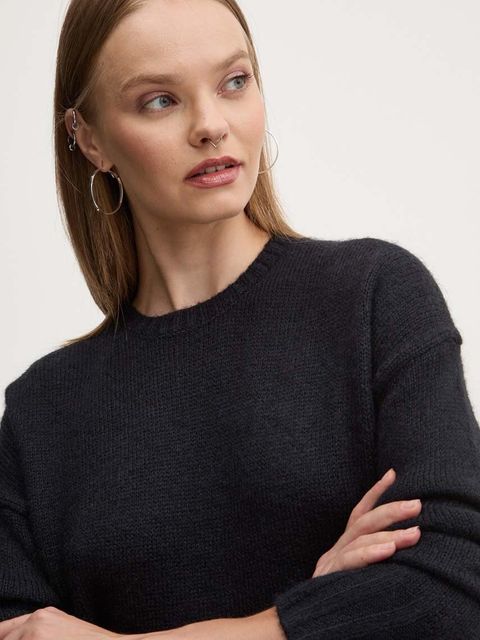 Superdry sweter z domieszką wełny damski kolor czarny lekki W6110567A-THG