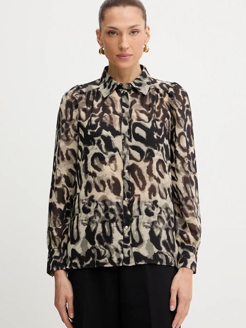 Morgan koszula damska kolor czarny regular z kołnierzykiem klasycznym CHLEO - zdjęcie produktu nr 1