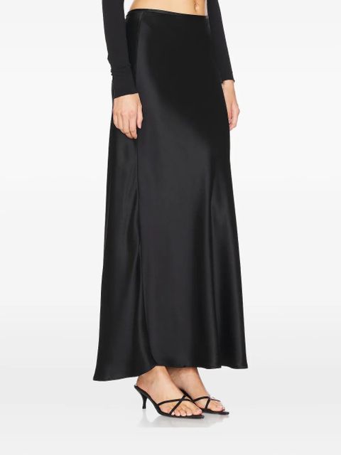 Acler bias-cut satin maxi skirt - Black