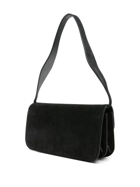 NEOUS clasp-fastening suede shoulder bag - Black
