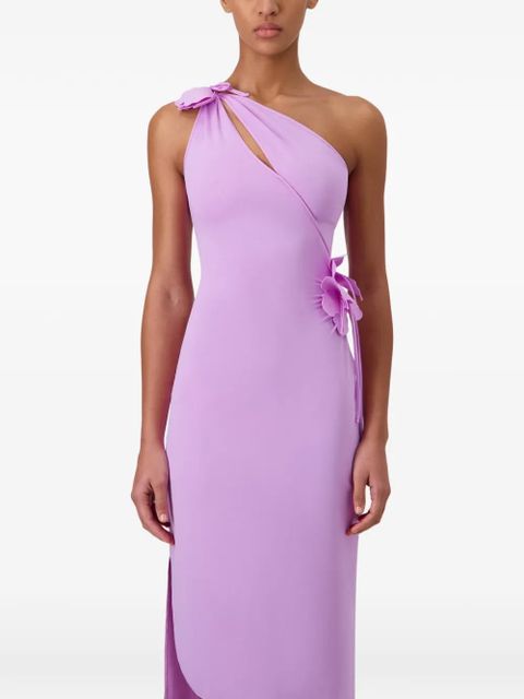 Coperni asymmetric flower gown midi dress - Purple
