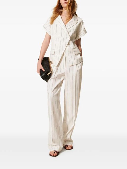 TWINSET pinstripe palazzo trousers - White - zdjęcie produktu nr 2