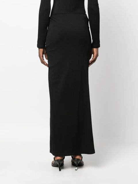 Christopher Esber twist-detail ribbed skirt - Black