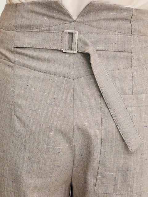 MAX&Co. spodnie z wełną damskie kolor beżowy proste high waist 2526136023200