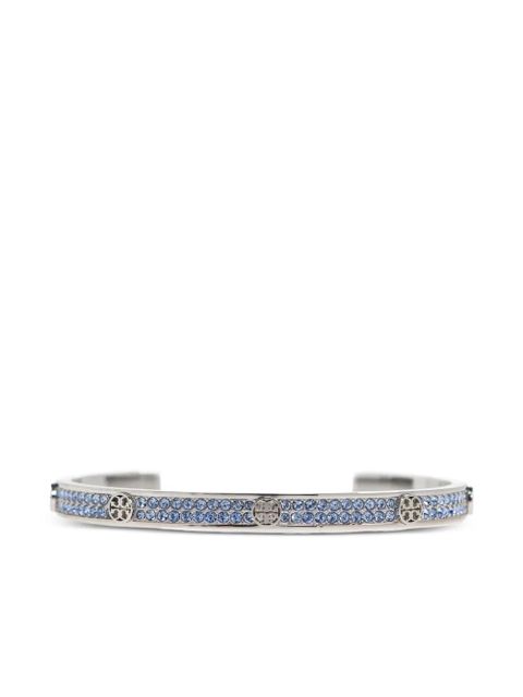 Tory Burch rhinestone-embellished logo bracelet - Silver - zdjęcie produktu nr 1