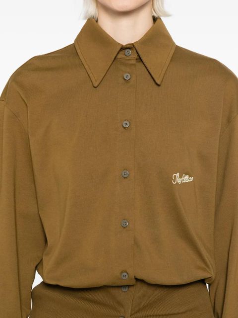 The Attico logo-embroidered shirt - Brown