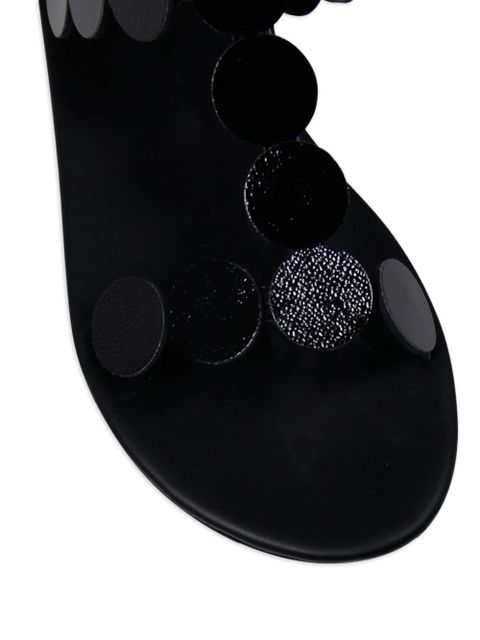 Ancient Greek Sandals Triton circle-embellished flat sandals - Black