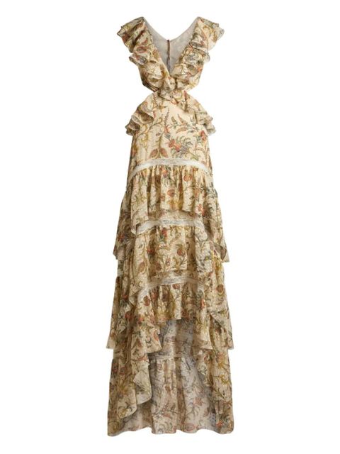 ETRO floral-print ruffled dress - Yellow - zdjęcie produktu nr 1