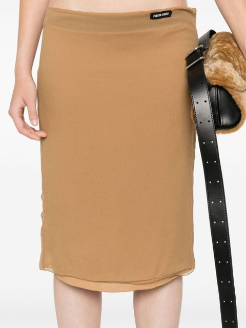 Miu Miu silk mini skirt - Neutrals