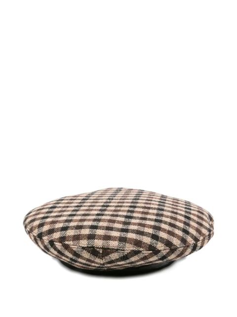 GANNI checked beret - Brown - zdjęcie produktu nr 1