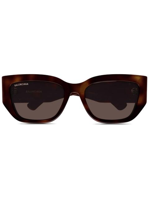Balenciaga Eyewear logo-plaque sunglasses - Brown - zdjęcie produktu nr 1