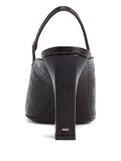 Giuseppe Zanotti 90mm Brendha crocodile-effect slingback pumps - Brown