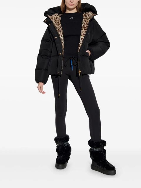 Dolce & Gabbana hooded logo-plaque puffer jacket - Black - zdjęcie produktu nr 2