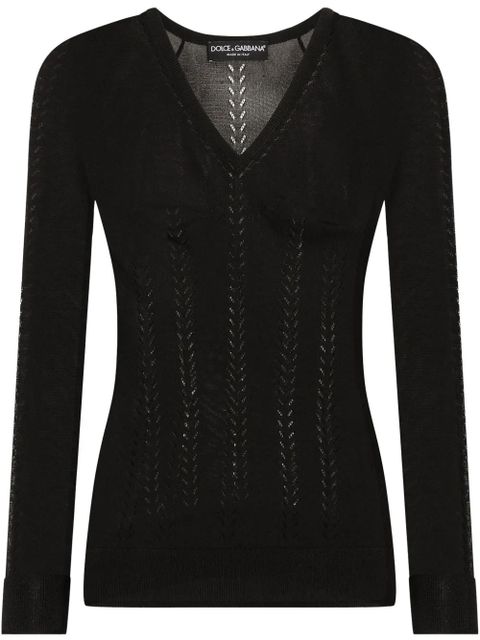 Dolce & Gabbana openwork-areas sweater - Black - zdjęcie produktu nr 1