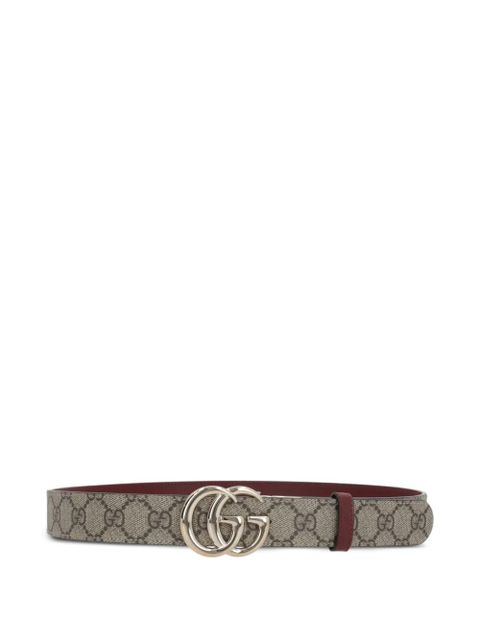 Gucci signature Double G-buckle reversible leather belt - Brown
