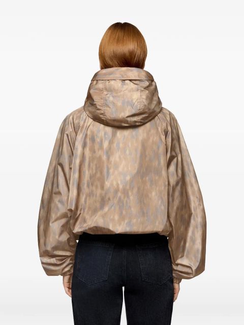 GANNI logo-patch bomber jacket - Neutrals