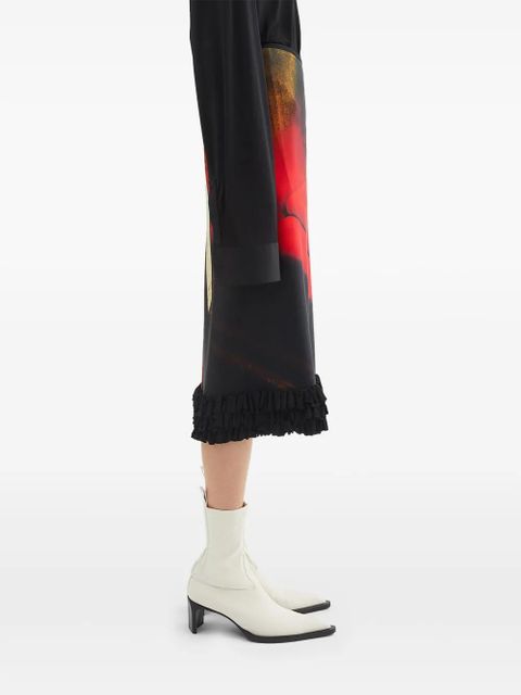 Jil Sander printed midi skirt - Black