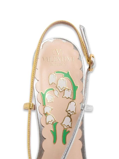 Valentino Garavani Bowow slingback pumps in moirè-fabric 45mm - Black