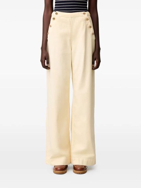 Claudie Pierlot buttoned straight-leg jeans - Neutrals