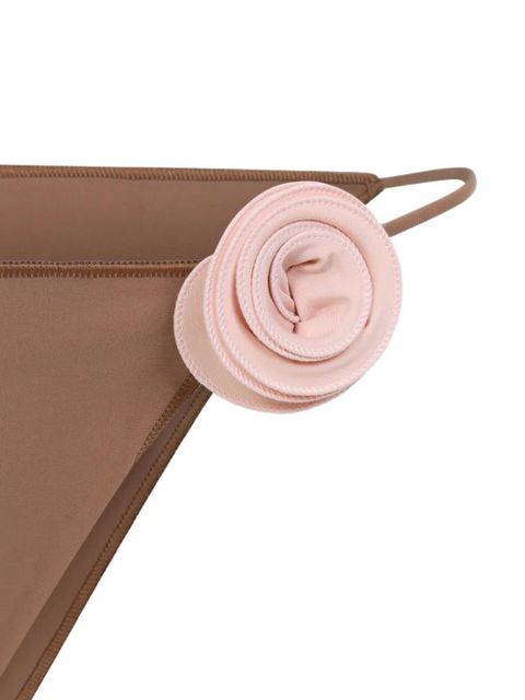 La Reveche floral-appliqué bikini - Neutrals