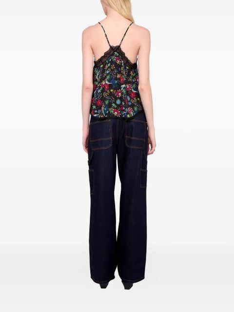Zadig&Voltaire Christy lace floral top - Black