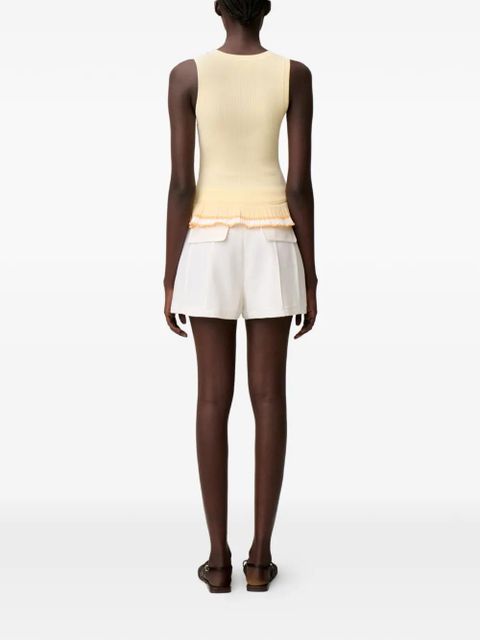 Claudie Pierlot floral-embellished peplum tank top - Yellow